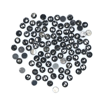 2.55 CT Natural Loose Round Rose Cut Diamond 1.80 MM Black Color Diamond LQ1877