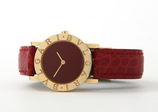 Reloj para mujer Bvlgari-Bvlgari oro 18 quilates, correa roja y esfera roja, cuarzo