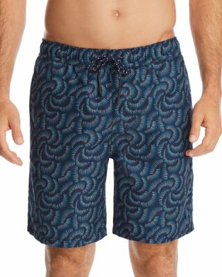 $196 Surfside Supply Men Blue Shell Volley Print Shorts Swim Trunks Size M