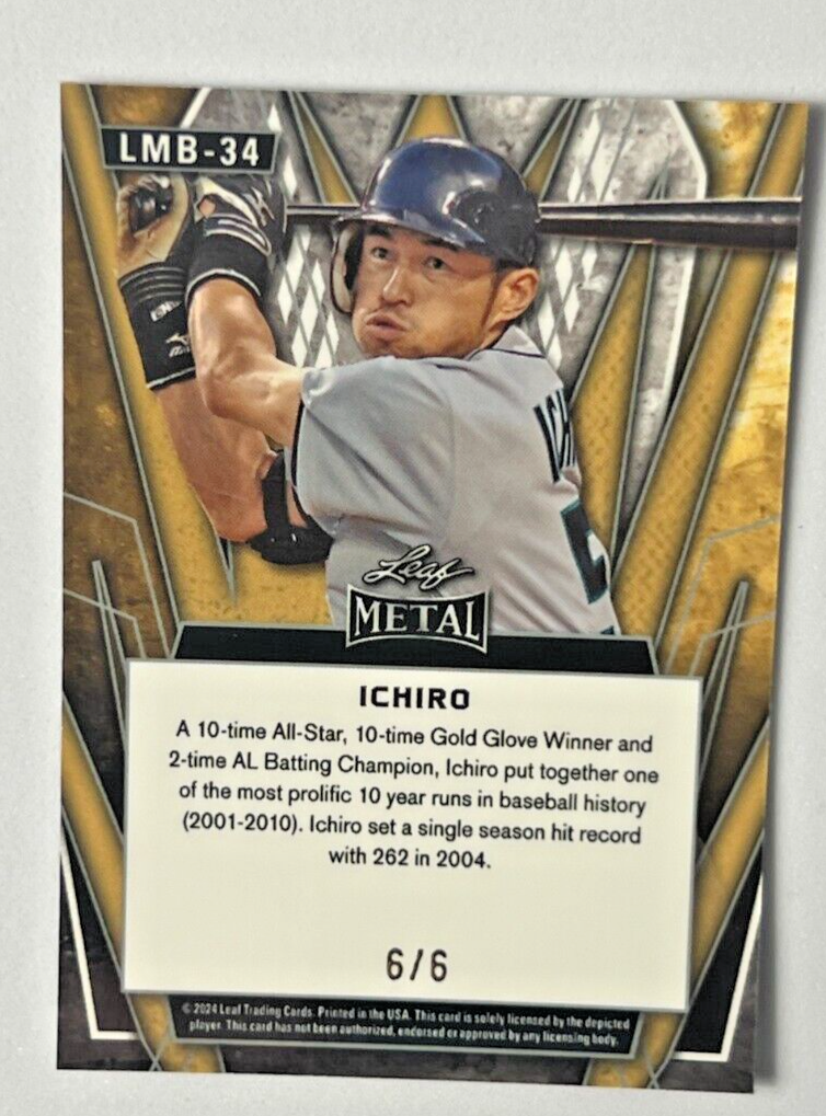 2024 Leaf National NSCC Metal ICHIRO Pink 6/6 Mariners | eBay