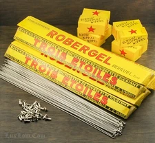 NOS Vintage ROBERGEL 3 Stars SPOKES NIPPLES 15g16g1.8mm1.6 RoadBike Tour Bicycle