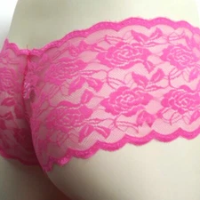Mens Sexy Lingerie-Sissy Pouch Panties Lace Boxer Briefs Gay Underwear Knickers