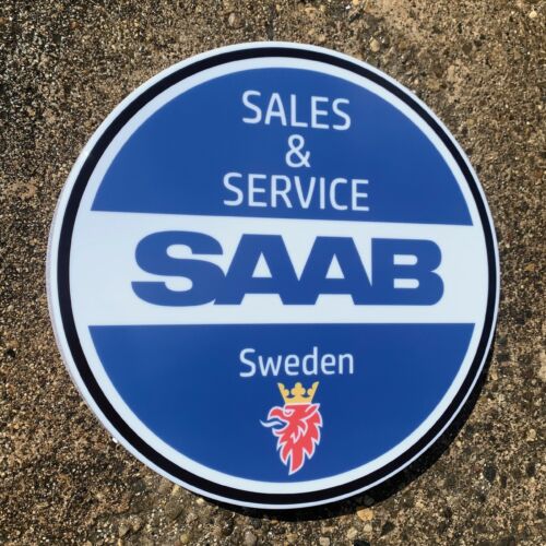 Saab Vertrieb & Service LED Wand Licht Zeichen Logo Garage Automobilia Lkw Auto - Afbeelding 1 van 12