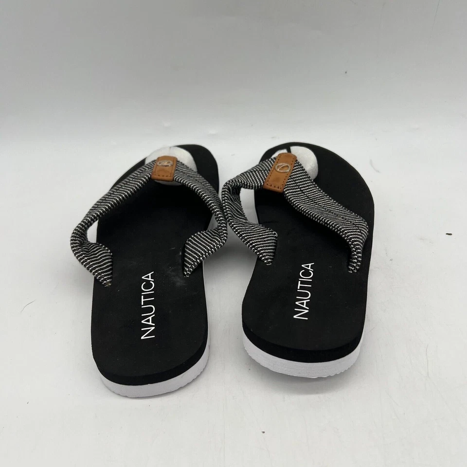 Sandalias chanclas Nautica Aeres para mujer negras blancas micro puntos talla 6 Foto 4 de 4