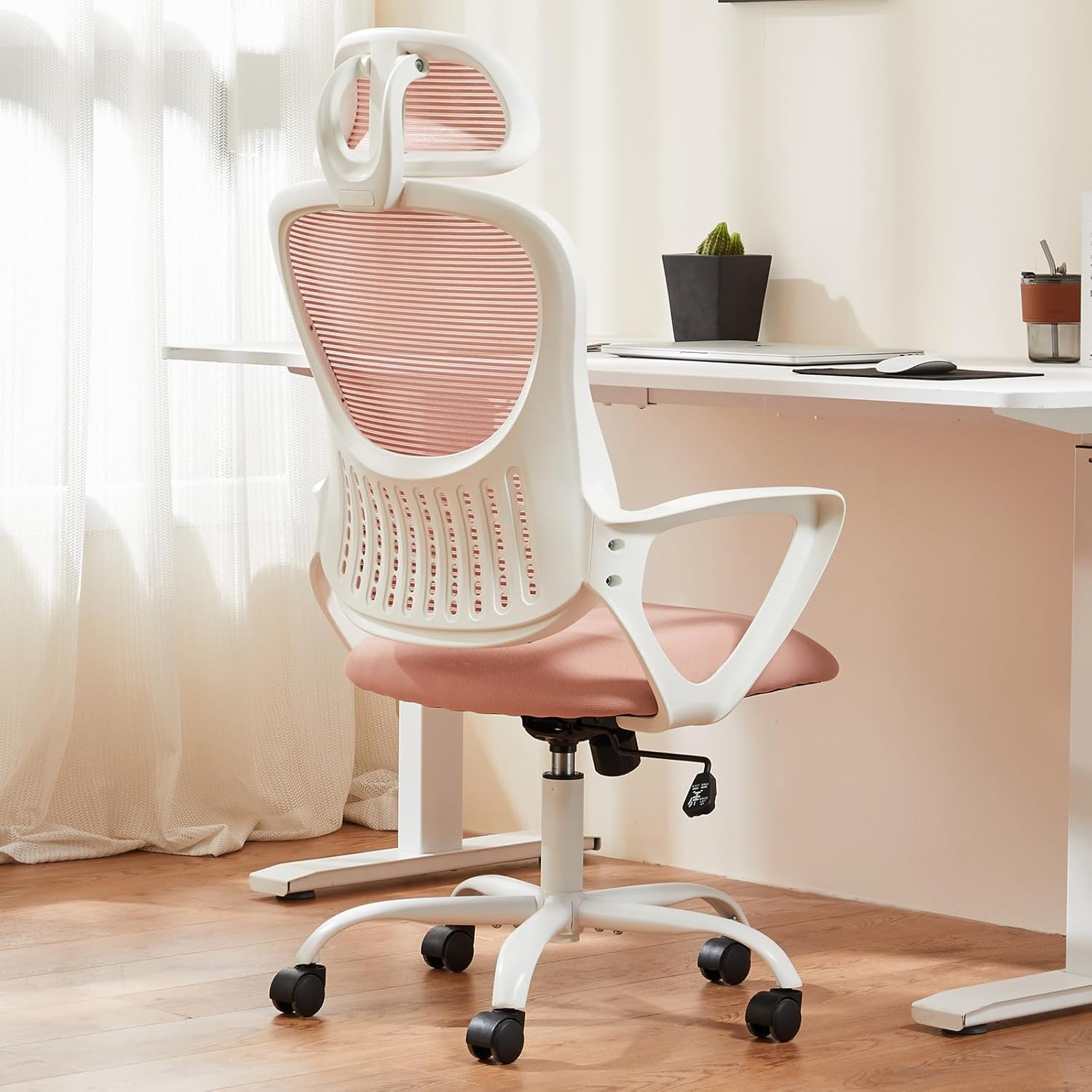 Ergonomic High-Back Mesh Office Chair with Lumbar Support and Rolling Design for Comfortable Work