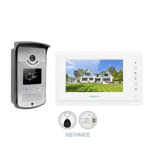 Wired Video Door Phone Intercom System RFID Keyfobs Vandal Proof 7" Monitor 1V1