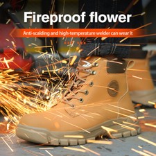 Botas de trabajo para hombre impermeables punta de acero seguridad protección zapatos industriales antideslizantes