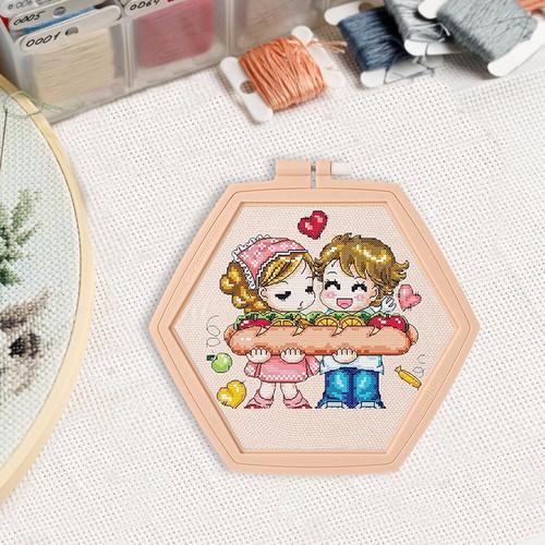 Hexagon Embroidery Hoops Cross Stitch Hoop for Quilting Stitching (Light Pink) N - Picture 8 of 8