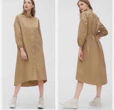 NWT GAP Women’s Three-Quarter Sleeve Midi Shirtdress, Khaki, Sz M