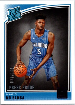 2018-19 Panini Donruss /199 Purple Press Proof #160 Mo Bamba (RC) Magic