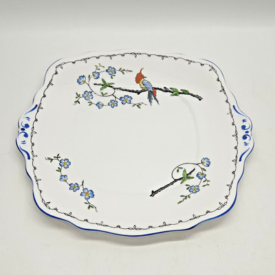 Vintage Servierplatte Paradiesvogel Superior Shore & Coggins Longton