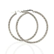 High Quality Italy 925 Sterling Silver Triple Twisted Hoop Earrings All Size