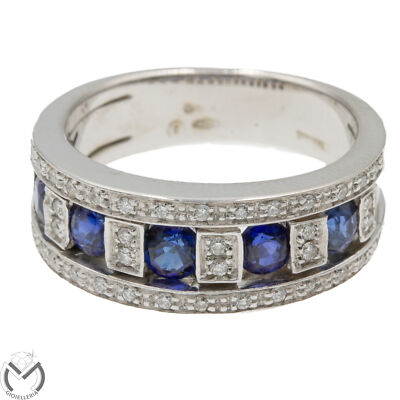 Ring Damiani aus Weißgold 18 KT 750 Diamanten Saphire -355/St