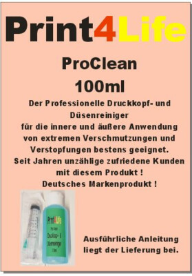 100ml Print4Life Druckkopf Düsen Reiniger für Tintenstrahldrucker Inkjetdrucker