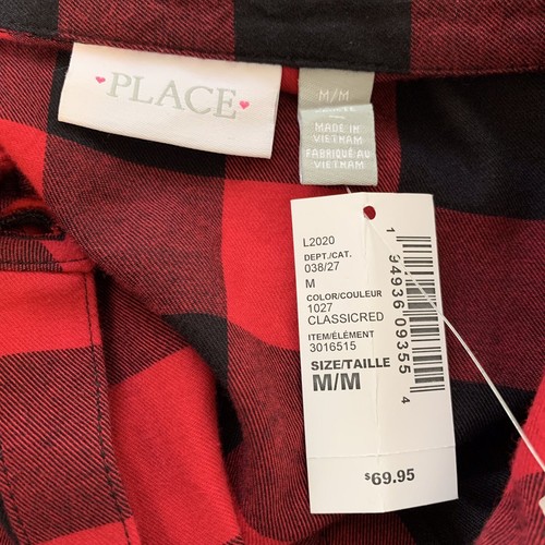 The Children’s Place Shirt Dress Buffalo Plaid Long Sleeve with Tie NEW Size M - Picture 7 of 10