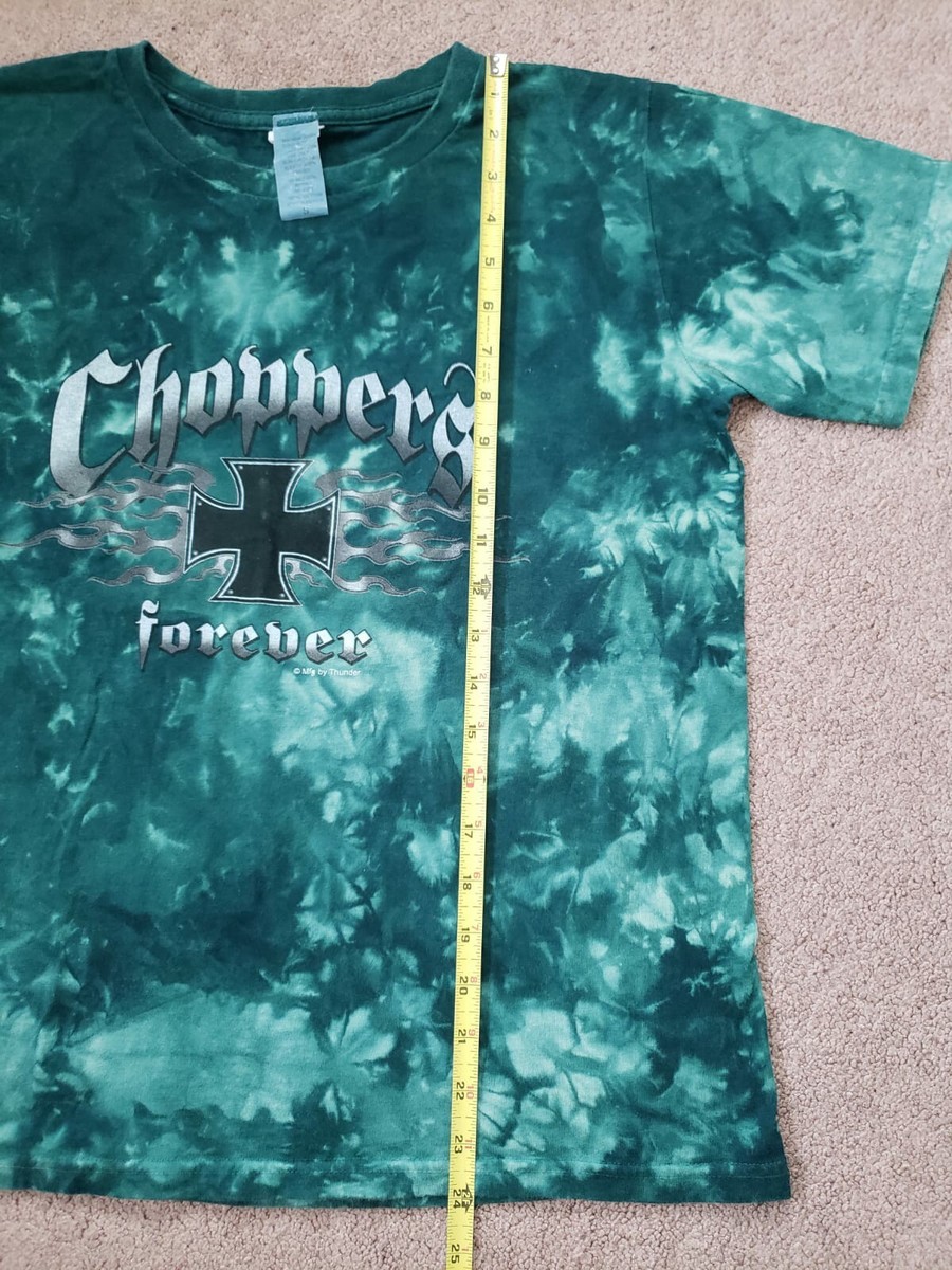 Choppers Forever Mfg By Thunder Cross Graphic Motorcycle Tie Dye T