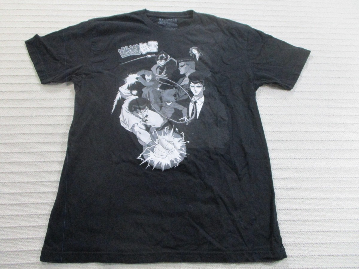 Yu Yu Hokusho Mens Shirt Medium Black Anime Crew Neck Short Sleeve