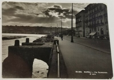 NAPOLI Via Caracciolo De Sera Naples By Night Italy Unposted Postcard
