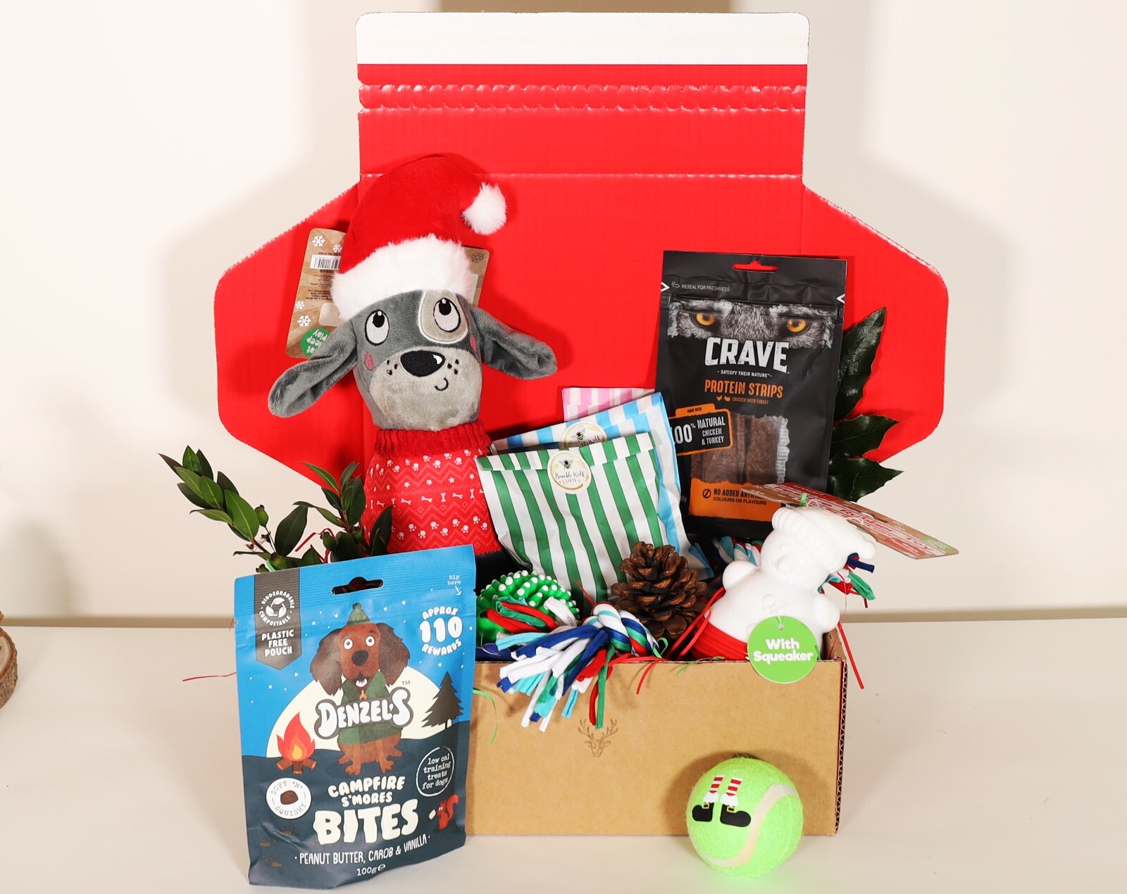 Christmas Dog Toys & Treats Hamper Gift Box eBay