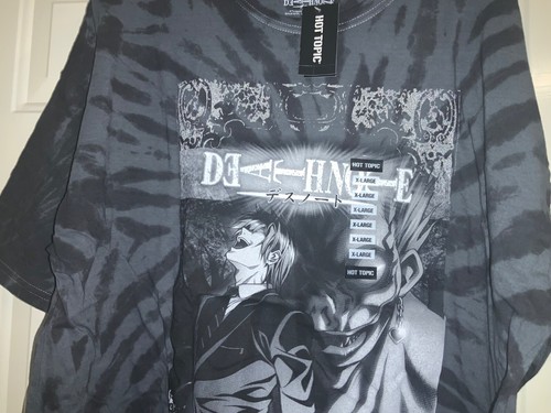 Death Note Herren Ryuk and Light Metallic Foil Tie-Dye T-Shirt Schwarz Silber XL - Bild 6 von 6