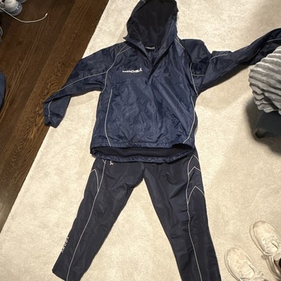 Rugby Men's Navy 2-Piece fleece lined Weather Set Jacket Pants Small fits medium