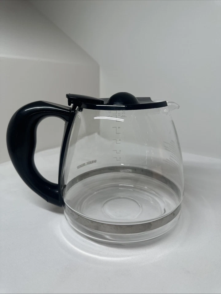 Black & Decker 12 tazas cafetera de repuesto jarra vidrio tapa abatible negra Foto 3 de 4