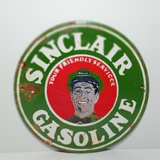 Vintage Sinclair Gasoline Service Porcelain Enamel Sign 6 Inches