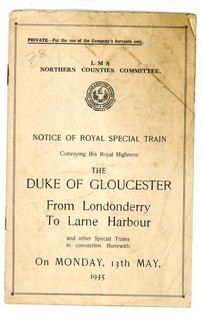 Royal Train Notice LMS NCC May 1935