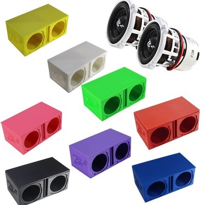 Dual Ported Subwoofer Box Enclosure w/2x Car Audio Rampage RC2 2'' Mini Subwoofer