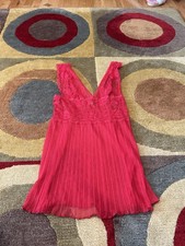 Victoria  s Secret Red Lace Nightgown Dress Slip Lingerie Drees Sheer Size Medium