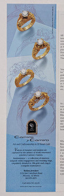 Vintage 1995 Print Ad Carrera y Carrera Jewelry 18K Gold Diamond Rings Madrid