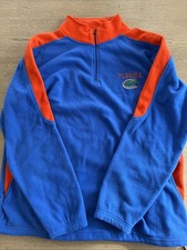 Florida Gators Pro Edge Vintage Fleeced Pullover Mens Size L Quarter Zip Blue