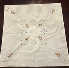 Vintage White Embroidered Cross Stitch Tablecloth Topper 32” Square — photo 8