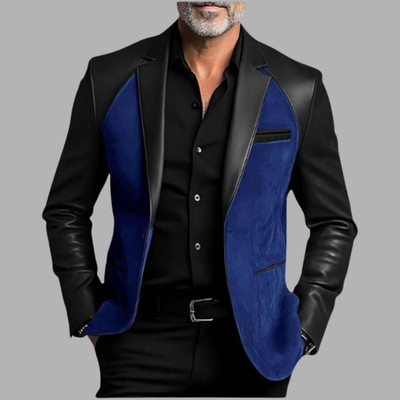 Men's Fashion Handmade Blazer Leather Jacket Real Sheepskin Leather Formal Wear
