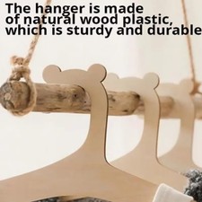 10 Pcs Baby Clothes Hanger Rack Wooden Clothes Hanger Boys Girls Room Decor UK