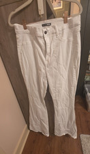 Fashion Nova Women’s Juniors White Solid Flat Front Dress Pants Button Zip