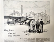 Travel Air Monoplane Aircraft Airplane Curtiss Wright Vtg 1930 Ad Magazine Print