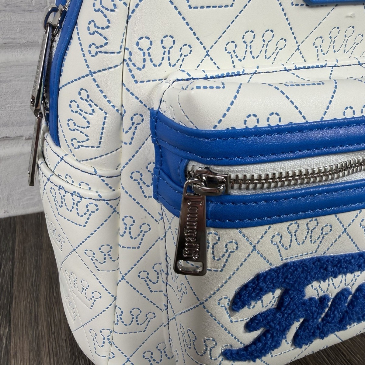 Loungefly Funko Logo Crown Pattern Blue & White Mini Backpack NWT BRAND NEW Authentic Funko Loungefly - White w/Blue Crown(s  main image 2