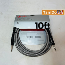 Fender Professional Series Tweed Instrument Cable, 10ft Gray Tweed, 1/4" TS