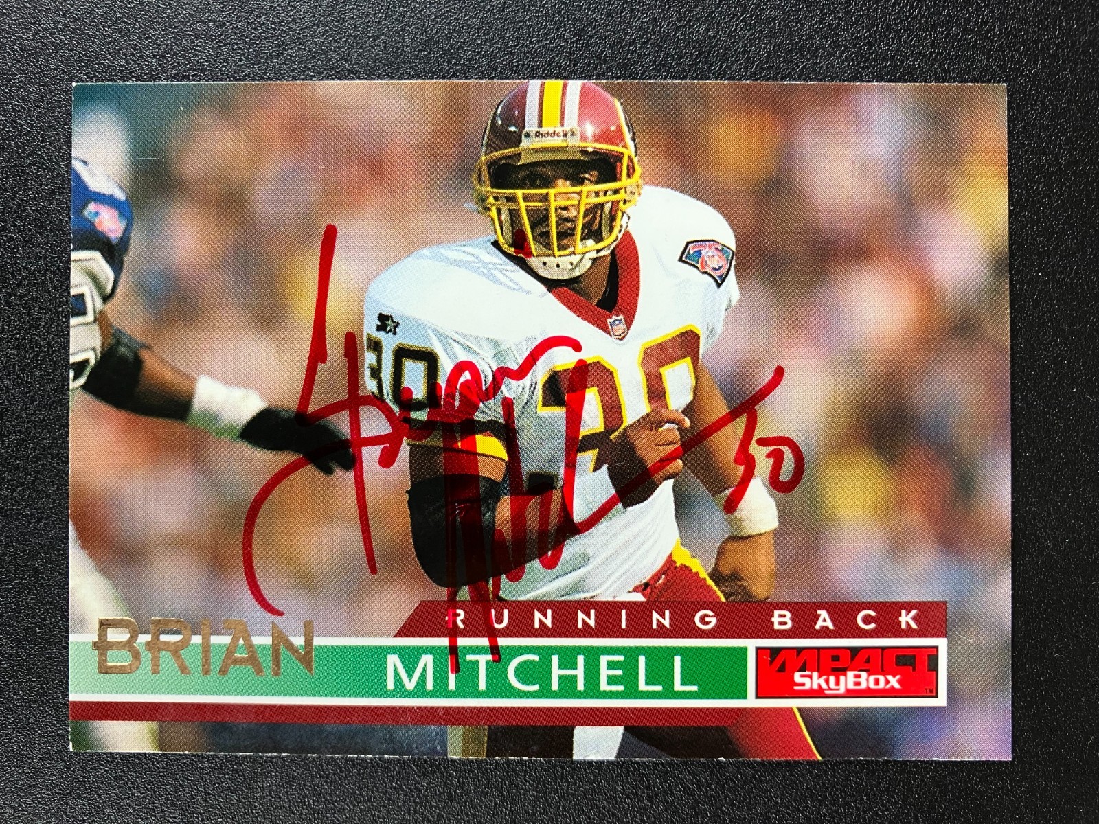 Brian Mitchell 1995 Skybox Impact Redskin In Person IP TTM Signed Auto Autograph