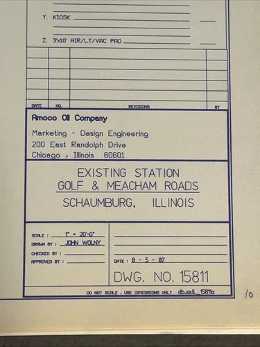 AMOCO Oil Co. BLUEPRINTS OIL GASOLINE SUPER RARE 1987
