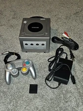 Nintendo GameCube - Silver W/ 16 MB Memory Card & One Controller - Tested, Works