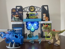 Imaginext Jurassic World Scan  Glow Dino Playset w/Lights Sounds, Figures