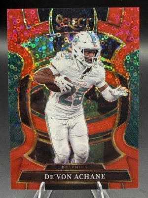 2025 Panini Select - Concourse De'Von Achane #81 Red Disco Prizm 28/49 # Match
