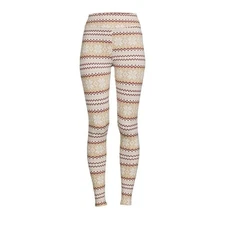 Time and Tru Womens Ivory FairIsle Leggings Size Large 12-14 New
