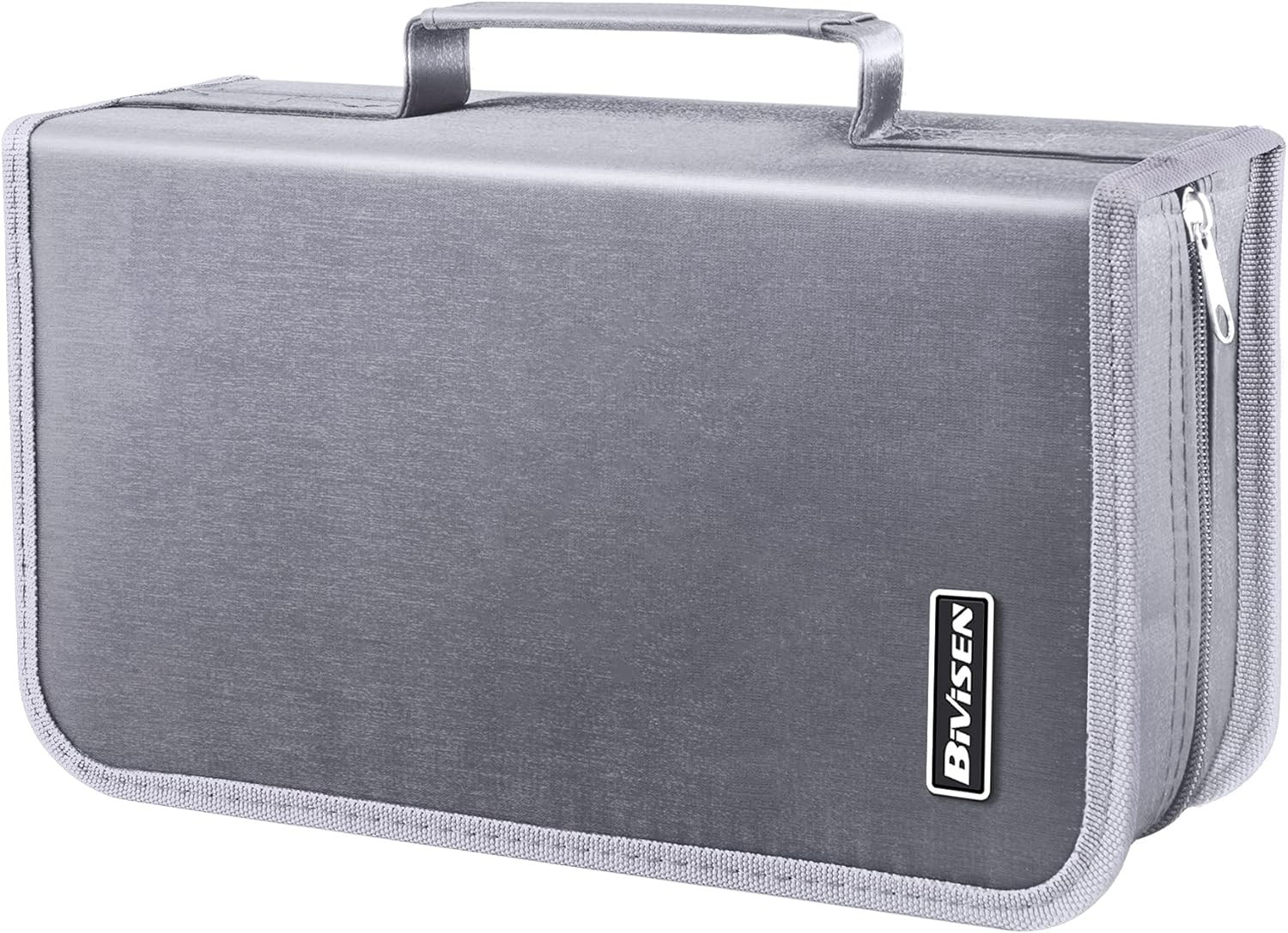 128-Slot Silver CD/DVD Case Holder – Compact Media Storage Wallet for VCDs