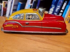 VERY NICE VINTAGE 1950s CRAGSTAN TIN LITHO FRICTION FIRE CHIEF CAR