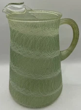 Vintage Mid Century Modern Spaghetti String glass pitcher