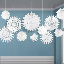16 Pcs Christmas Winter White Paper Snowflake Decorations, Christmas Snowflakes
