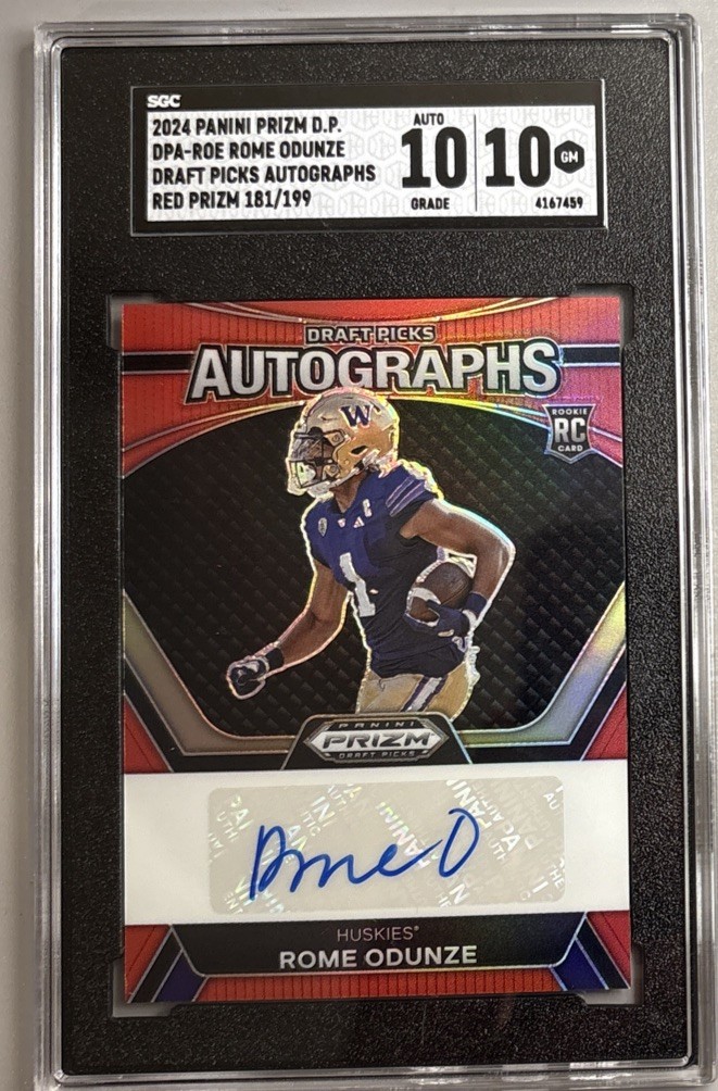 2024 Panini Prizm - Draft Picks Autographs Rome Odunze Red Prizm /199 (AU, RC)